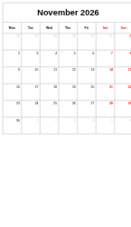 Calendar Non Customizable Templates