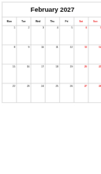 Calendar Non Customizable Templates