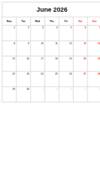 Calendar Non Customizable Templates